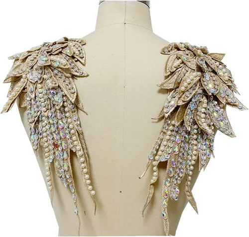 Hecho a mano con diamantes de imitación para coser de 18 colores, apliques de encaje de perlas para coser a mano, parches para accesorios de ropa de