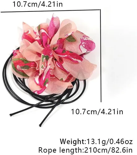 Miniatura 8 de Elegance Emulation - Collar de flores de rosas para mujer, gargantilla floral grande bohemia hecha a mano con pétalos de encaje