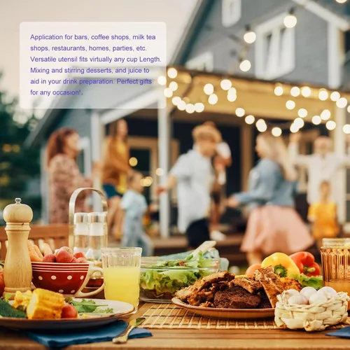 Miniatura 6 de uxcell Cuchara de bar para mezclar cócteles, 2 cucharas de acero inoxidable de mango largo de 12 pulgadas, cucharas de mezcla de bebidas con mango