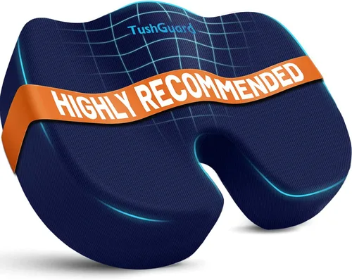 Miniatura 17 de Cojín de asiento TushGuard para silla de oficina de espuma viscoelástica antideslizante para la espalda, almohada de alivio para silla, almohada