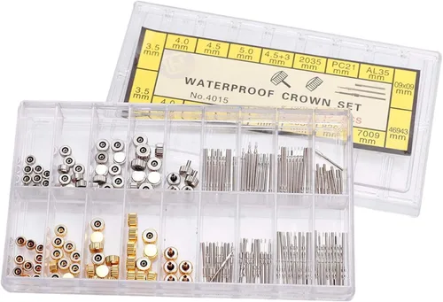 Miniatura 8 de Kit de reparación de relojes, corona de reloj, corona de reloj de acero inoxidable, conjunto de resorte de corona de reloj, herramienta