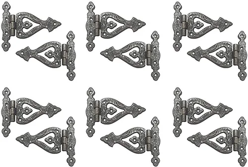 Miniatura 49 de Adonai Hardware Alleluia - Bisagras delanteras de hierro fundido antiguo (3.2 pulgadas x 10 unidades, negro mate) para puertas de granero, puertas