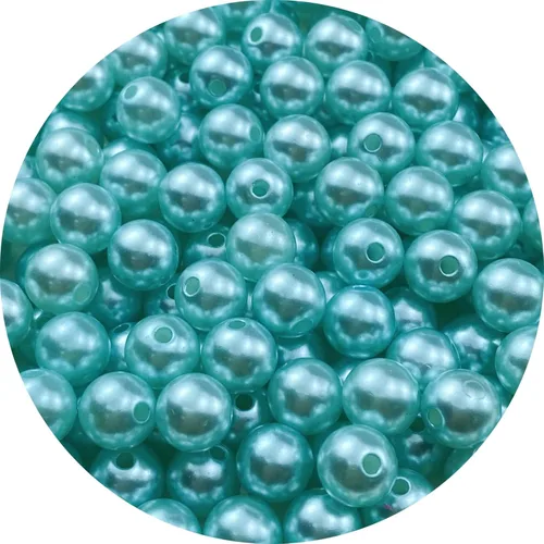 Miniatura 16 de 100 cuentas de perlas para manualidades, perlas de resina de 0.47 pulgadas para hacer joyas, cuentas redondas a granel con agujero para collares