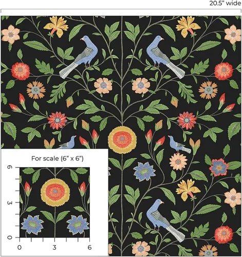 Miniatura 6 de NextWall Bird Toile - Papel tapiz autoadhesivo (ónix)