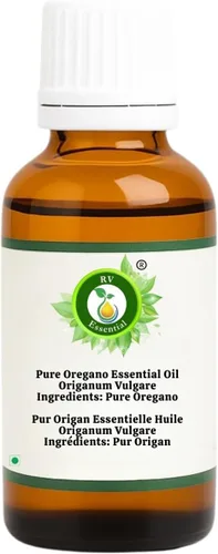 R V Essential Aceite esencial de orégano puro, 0.507 onzas líquidas, Origanum Vulgare (grado terapéutico 100% puro y natural)