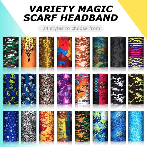Miniatura 3 de JaGely 50 Pieces Neck Gaiter Sports Neck Head Wrap Headband Scarf Face Bandana Hair Wrap Neck Tube Balaclava for Women Men