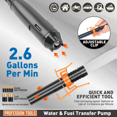 Miniatura 4 de Amartisan Bomba de Transferencia de Combustible Portátil Alimentada por Batería - bomba de gas para Gas, Combustible, Diésel, Transferencia de Agua