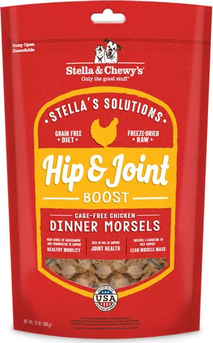 Stella & Chewy's Alimento crudo liofilizado para perros para cadera y articulaciones, pollo sin jaulas, solución natural para dolor en las