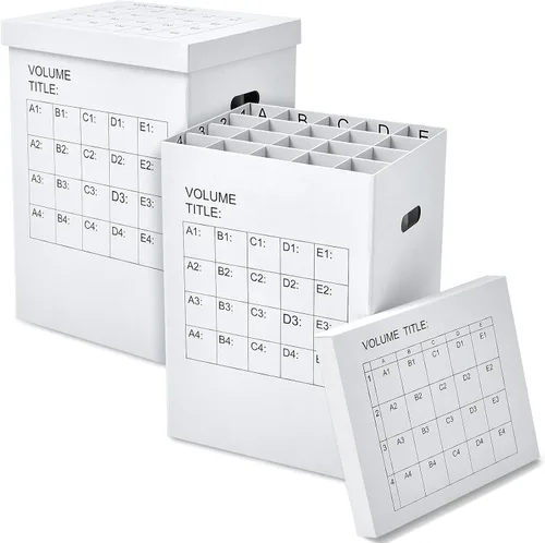 PerKoop Paquete de 2 soportes organizadores de almacenamiento para almacenar pósteres, gráficos de anclaje, 40 ranuras de 25 x 17.7 x 14.2 pulgadas,