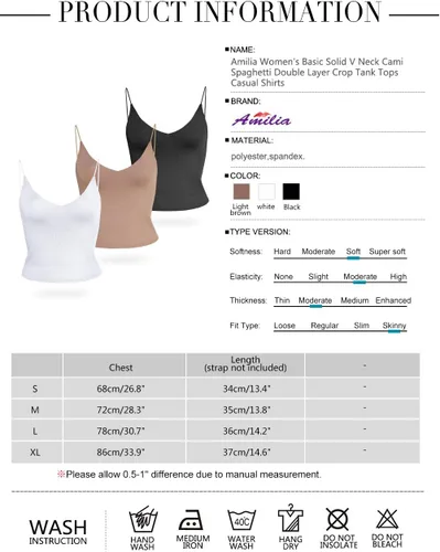 Miniatura 6 de Amilia - Camiseta sin mangas básica para mujer, cuello en V profundo, de doble capa, estilo casual