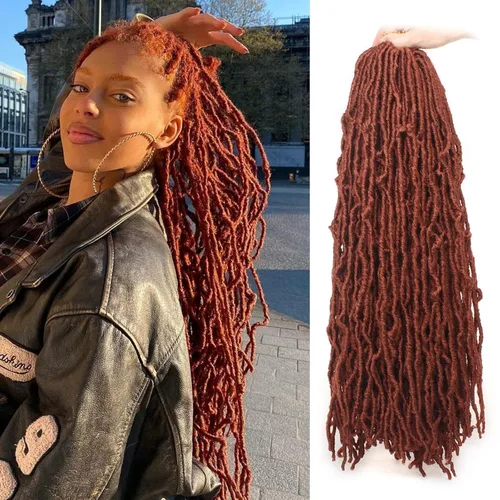 Miniatura 16 de Leeven Nuevas Trenzas de Ganchillo de Cabello con Locs Falsos Suaves de 24 Pulgadas de Largo Locs de Diosa Desgastados 6 Paquetes Negro Natural