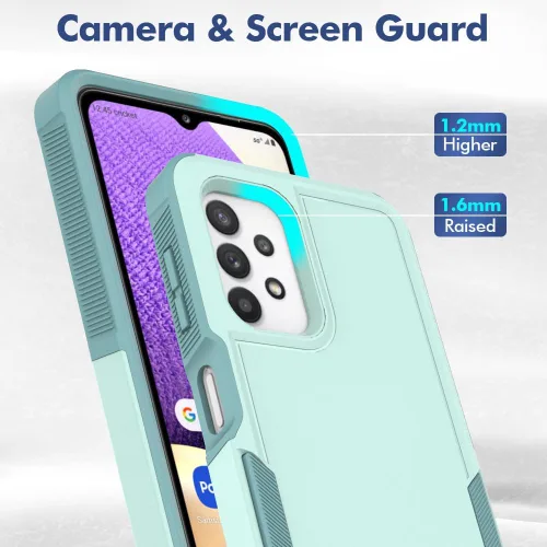 Miniatura 342 de Jeylly Compatible con Samsung Galaxy A22 5G Funda, Funda Samsung A22 5G con 2pcs protectores de pantalla de vidrio templado