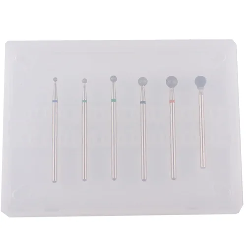 Miniatura 5 de Brocas de uñas limpias para cutículas en forma de bola, 6 piezas para preparación de uñas Broca de uñas de piedra de diamante para manicura