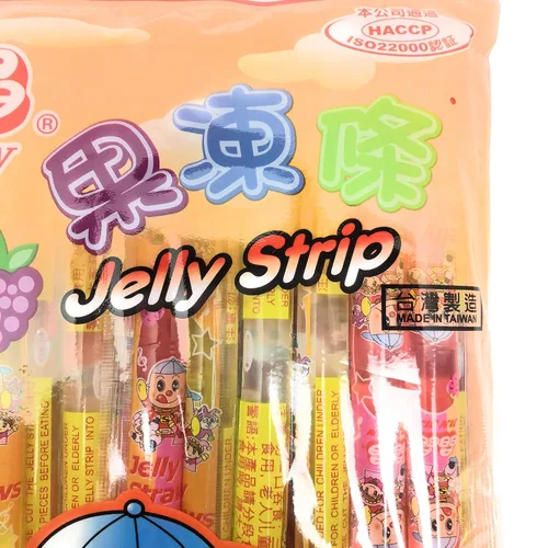 Miniatura 4 de Jin Jin - Tira de gelatina (pajitas rellenas de gelatina en varios sabores) - Peso neto 14.1 onzas.