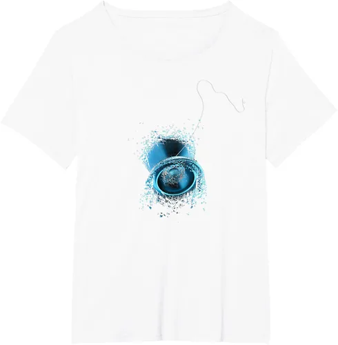Miniatura 38 de Shattered Yo Yo - Camiseta de diseño azul impresionante, Negro, S