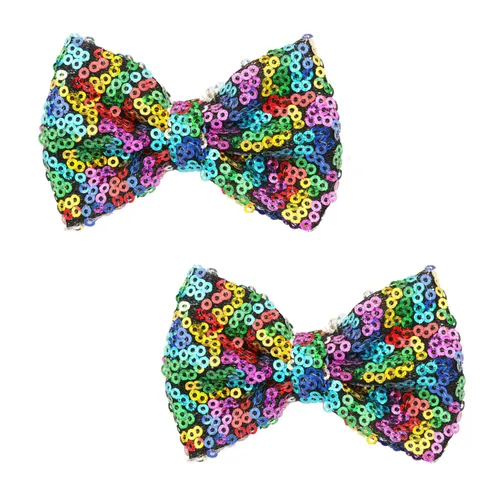 Miniatura 8 de Love Fairy - Horquilla de lazo con purpurina de 3 pulgadas, clip de lentejuelas brillantes para niñas, adolescentes y mujeres (negro)