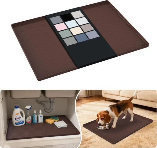 Miniatura 58 de URMONA Tapete de silicona impermeable para debajo del fregadero, 34 x 22 pulgadas, forro para estante de cocina y baño, protector de gabinetes