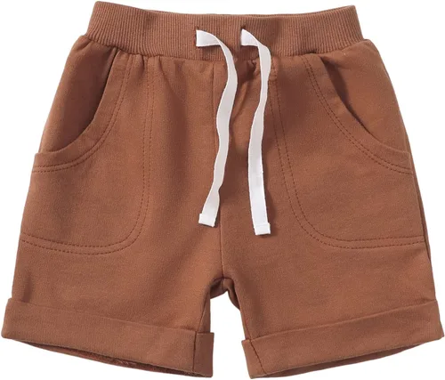 Miniatura 3 de SOBOWO Pantalones cortos deportivos de verano para bebés niños y niñas, paquete de 3 unidades, pantalones deportivos de algodón sólido, pantalones