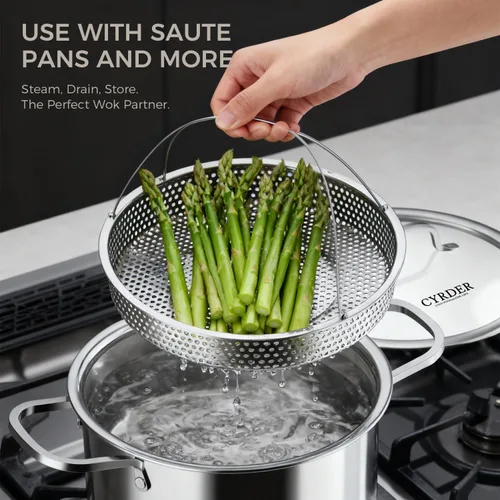 Miniatura 6 de Juego de ollas y sartenes antiadherentes, 14 piezas de utensilios de cocina híbridos hexagonales de acero inoxidable para cocinar todos los días