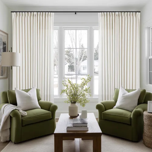 Miniatura 158 de Cortinas de lino natural con pliegues fruncidos de 120 pulgadas de largo para sala de estar, cortinas plisadas con ganchos y lengüeta trasera