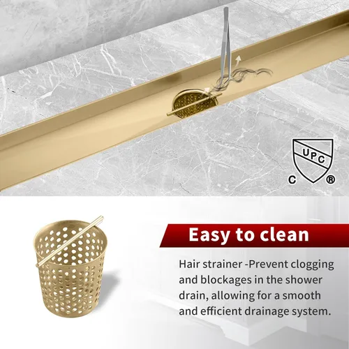 Miniatura 2 de Sharp-tec Drenaje de ducha lineal, drenaje de ducha de 32 pulgadas con cubierta de patrón extraíble, drenaje rectangular de acero inoxidable 304