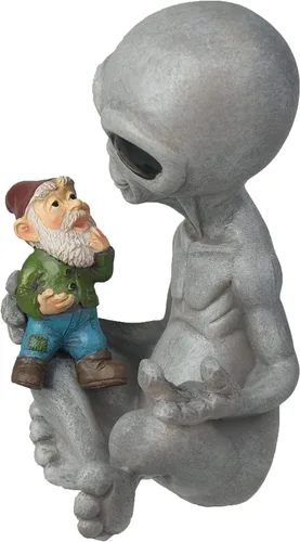 Miniatura 7 de Andre' & Fritz Friendship Stories - Estatua de jardín de extraterrestres y gnomos, poliresina de 6.5 pulgadas de alto x 4 pulgadas de ancho x 3.5