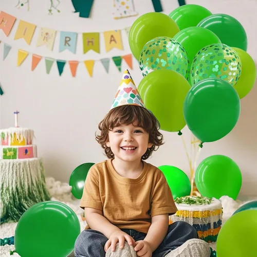 Miniatura 2 de Globos verdes con globos de confeti, globos de látex de 12 pulgadas, 80 piezas para decoración de bodas, cumpleaños, baby shower, fiestas