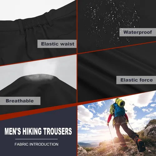 Miniatura 5 de MEETYOO Pantalones cargo de senderismo para hombre, impermeables, tácticos, ligeros, elásticos, para acampar