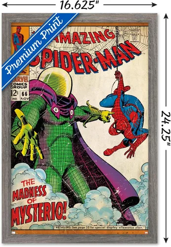 Miniatura 3 de Marvel Comics Spider-Man - Póster de pared Amazing Spider-Man #66, 22.4 pulgadas de largo x 14.7 pulgadas de ancho, versión enmarcada de madera