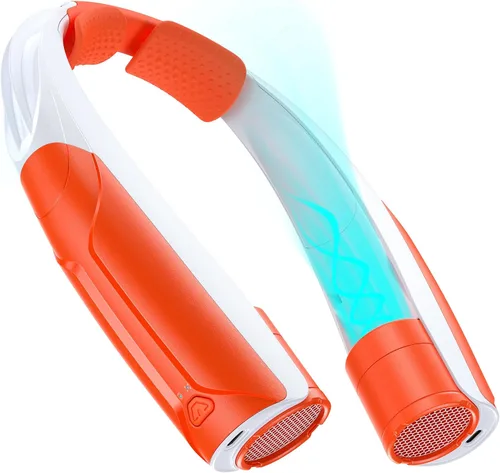 Miniatura 9 de AaoLin Ventilador de cuello portátil con batería de 6000 mAh, USB-C recargable, ventilador personal negro manos libres 6 velocidades, 6-20 horas