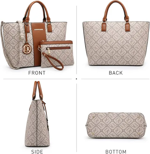 Miniatura 5 de DASEIN - Bolsa de mano para mujer, bolsa tipo bandolera, asa superior, bolsa plana para trabajar