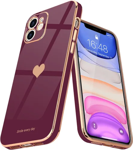 Miniatura 8 de Teageo Funda compatible con iPhone 11 para mujeres y niñas, lindo diseño de corazón de amor, lujoso brillante plateado, cubierta trasera suave, Azul