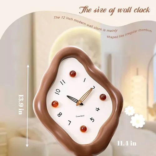 Miniatura 3 de JUSTUP Reloj de pared, reloj de pared moderno de 12 pulgadas, reloj creativo con pilas, reloj silencioso que no hace tictac para oficina, sala