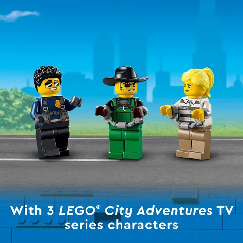 Miniatura 5 de LEGO Camión de mando móvil de la policía de la ciudad con remolque de prisión, dron, tractor y ATV juguetes de coche más 4 minifiguras, ideas