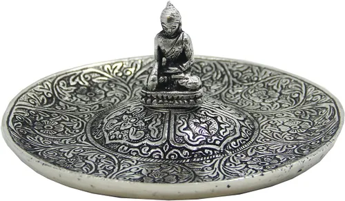 Miniatura 10 de DharmaObjects Quemador de incienso de loto tibetano grande 3 en 1 de 6 pulgadas de diámetro