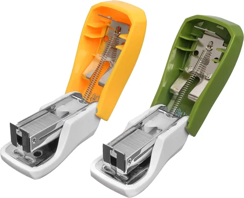 Miniatura 4 de Aria Premium - Juego de mini grapadoras con desgrapadoras integradas, 2000 grapas estándar incluidas, para oficina, escuela y viajes, juego de 2