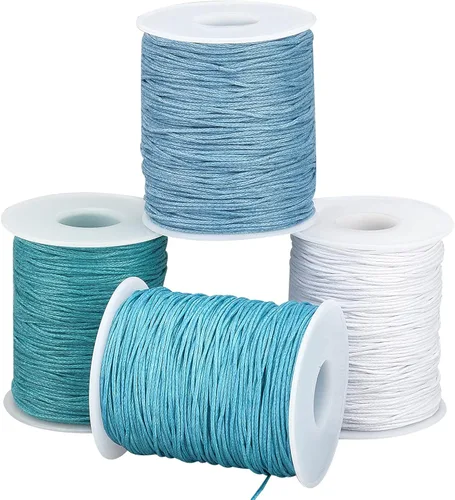 Miniatura 8 de PH PandaHall Cordón de algodón encerado de 0.039 in, 400 yardas, hilo encerado en tono tierra para hacer pulseras, collares y joyas