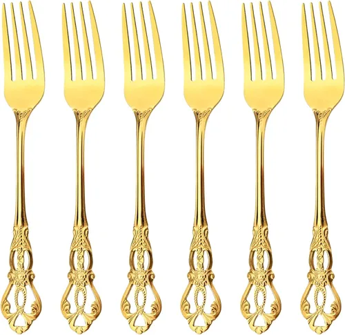 Miniatura 11 de Juego de 6 cucharas de café y té, mini cuchara dorada de acero inoxidable 6 cucharaditas