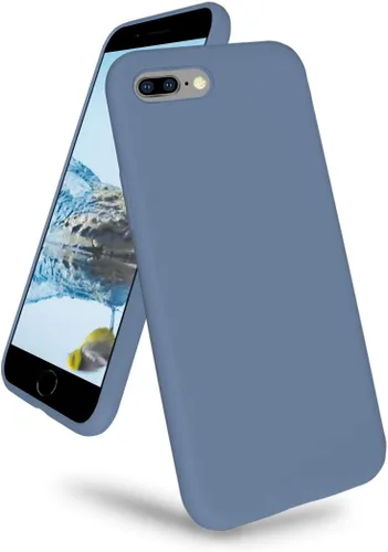 Funda compatible con iPhone 8 Plus/7 Plus (5.5 pulgadas), [protección contra caídas] [arañazos] de silicona líquida a prueba de golpes, antihuellas,