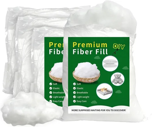 Miniatura 12 de Daylendar Relleno de Fibra de Poliéster 100g/0.22lb, Relleno de Fibra Premium para Manualidades, Relleno de Crochet Reciclable de Alta Resiliencia