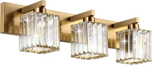 Miniatura 37 de Aipsun Accesorios de Luz Negros para Tocador de Baño Lámpara de Tocador Moderna de Cristal para Baño 4 Luces (Excluye Bombilla)