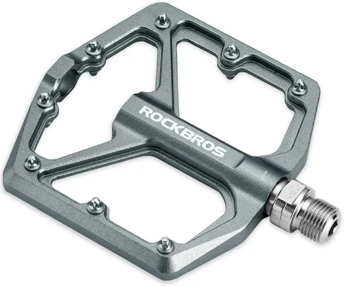 Miniatura 12 de ROCKBROS Pedales de Bicicleta de Montaña Pedales MTB Pedales Planos de Bicicleta de Aluminio 9/16" Rodamiento Sellado Plataforma Ligera