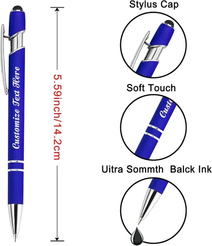 Miniatura 4 de Bolígrafos personalizados con nombre y logotipo, hasta 500 bolígrafos personalizados a granel con grabado gratis regalo para cumpleaños, graduación