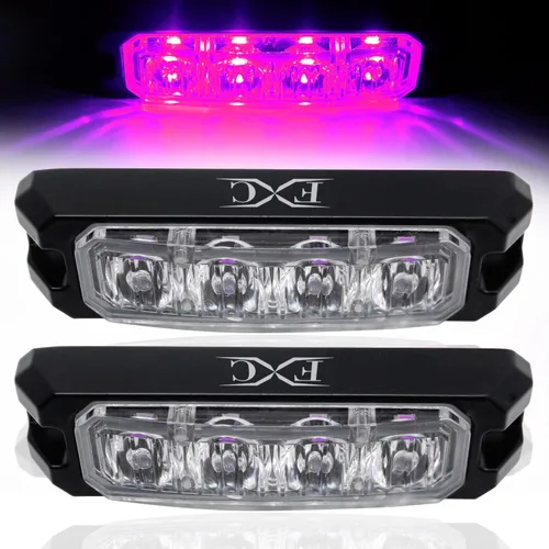 Miniatura 10 de Purishion - Luz estroboscópica con 4 luces LED color ámbar, impermeable, para barra de precaución, 10 patrones intermitentes, apto para automóvil