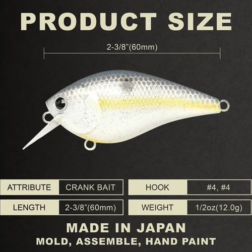 Miniatura 2 de LUCKY CRAFT LC 1.5 Silent Squarebill Crankbait Fishing Lure, 2-3/8", Bass Fishing Lures for Freshwater, Hard Crankbait with Treble Fishing Hooks