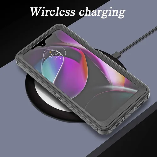 Miniatura 6 de YmhxcY Funda para Moto G 5G 2022 (sin protector de pantalla) con funda duradera de 3 capas a prueba de caídas, a prueba de golpes, funda de goma