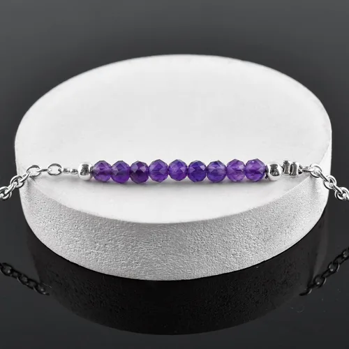 Miniatura 37 de YANARA Pulsera de tobillo para mujer, piedra de nacimiento natural, cuentas de piedras preciosas, tobillera delicada hecha a mano de 9 pulgadas +