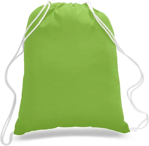 Miniatura 12 de ToteBagFactory Paquete de 6 mochilas de lona de algodón con cordón: blanco, liso, tela reutilizable, 14 pulgadas de ancho x 18 pulgadas de alto
