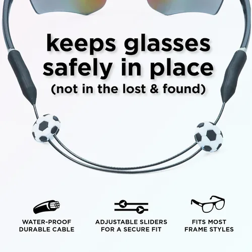Miniatura 2 de Pilotfish Correa para lentes de sol para niños, soporte ajustable para lentes de sol sin cola para niños y niñas Soccer