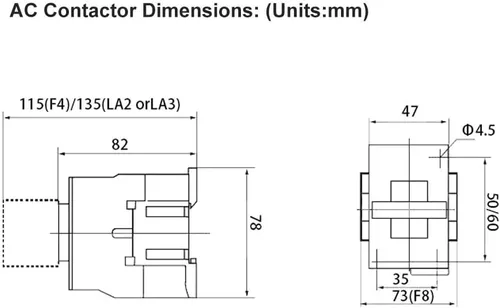 Miniatura 3 de ATO 3 polos 18Amp AC Contactor, 3P+NO/3P+NC Contacto de iluminación de contacto de CA para electromotor 50Hz/60Hz con montaje en carril DIN de 1.378